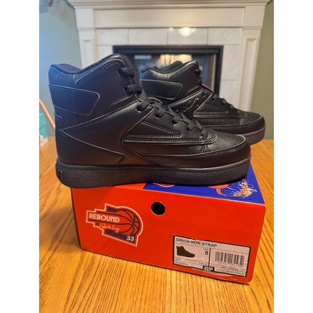 Patrick Ewing Black Orion Non-Strap High Top Basketball Sneakers Mens Size 8 New - Picture 3 of 5